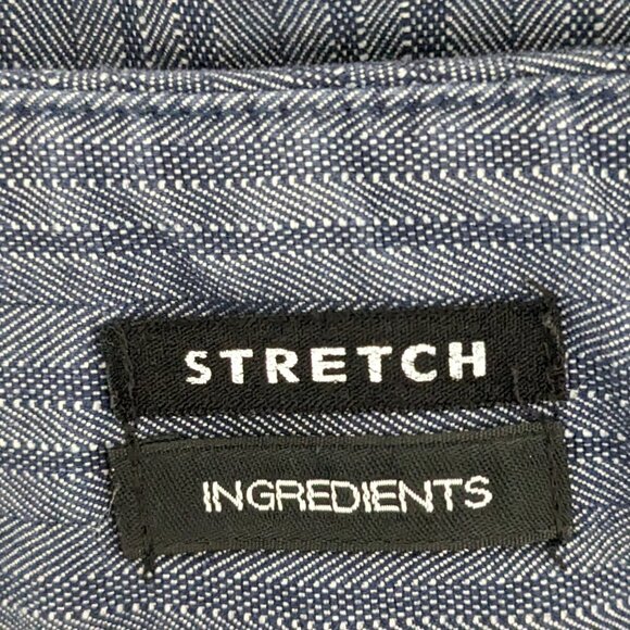 WOMEN'S "Ingredients" Stretch, Blue Striped Casual Zippered Pants; Size 10 - Picture 5 of 6
